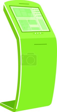 Illustration for "Green self service kiosk flat color vector object" - Royalty Free Image