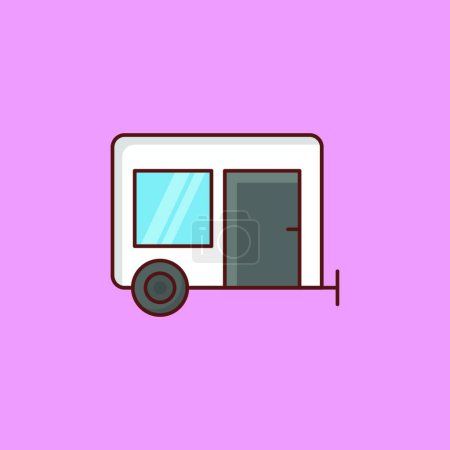 Téléchargez les illustrations : "icône de camping-car, illustration vectorielle design simple - en licence libre de droit