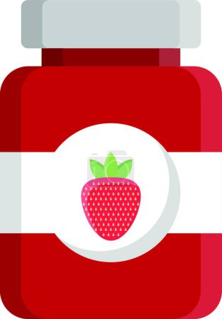Téléchargez les illustrations : Icône de confiture de fraises. illustration vectorielle - en licence libre de droit