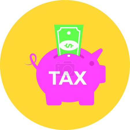Téléchargez les illustrations : "payer l'impôt "illustration vectorielle icône web - en licence libre de droit
