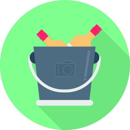 Illustration for Bucket with beer bottles icon, vector illustration - Royalty Free Image