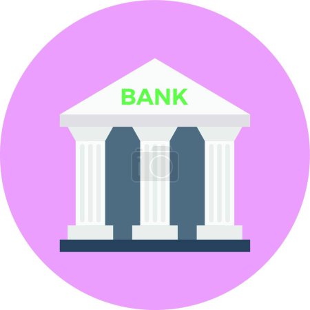 Téléchargez les illustrations : Icône de banque, illustration vectorielle - en licence libre de droit
