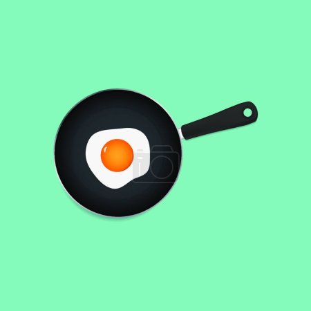 Illustration for Pan with egg icon - Royalty Free Image