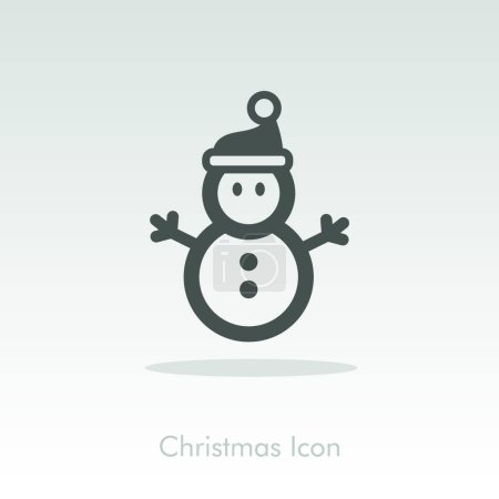 Ilustración de Lindo icono muñeco de nieve, vector de ilustración - Imagen libre de derechos
