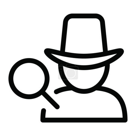 Ilustración de Detective hombre con icono de lupa, ilustración de vectores - Imagen libre de derechos