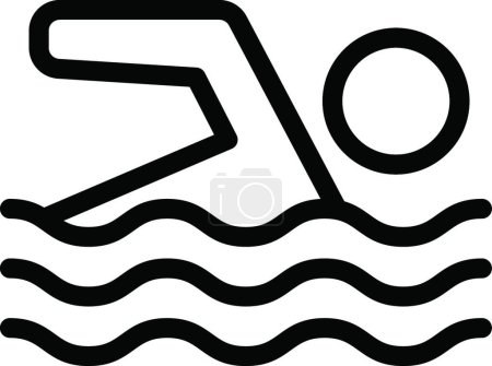 Téléchargez les illustrations : Icône de nage, illustration vectorielle - en licence libre de droit