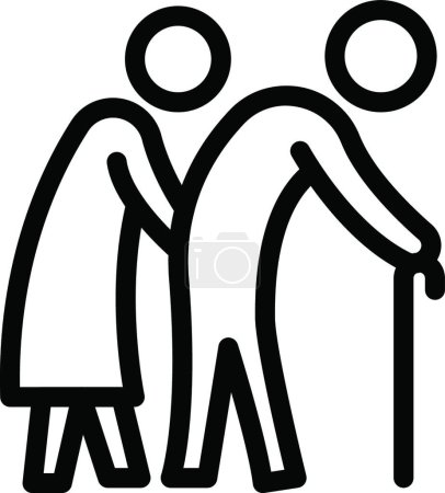 Illustration for Old couple icon vector illustration - Royalty Free Image