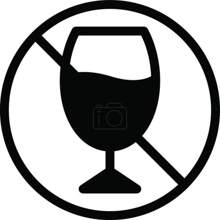 Illustration for Restricted alcohol drink, simple vector illustration - Royalty Free Image