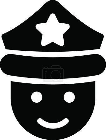 Téléchargez les illustrations : Illustration vectorielle icône policier - en licence libre de droit