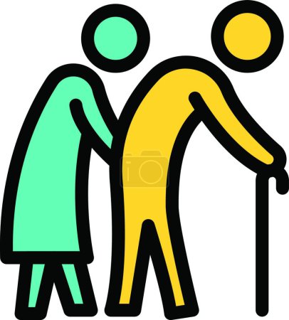 Illustration for Old couple icon, vector illustration - Royalty Free Image