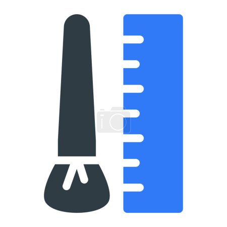 Photo for Brush with ruler, simple vector illustration - Royalty Free Image