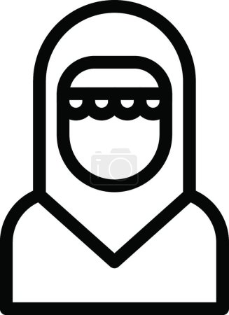 Téléchargez les illustrations : Icône de femme arabe, illustration vectorielle - en licence libre de droit