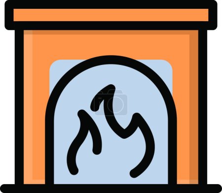 Ilustración de Icono de chimenea para web, ilustración vectorial - Imagen libre de derechos