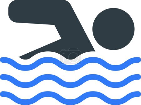 Téléchargez les illustrations : Icône de nage pour le web, illustration vectorielle - en licence libre de droit