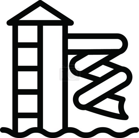 Ilustración de Icono de tobogán de agua para web, ilustración vectorial - Imagen libre de derechos