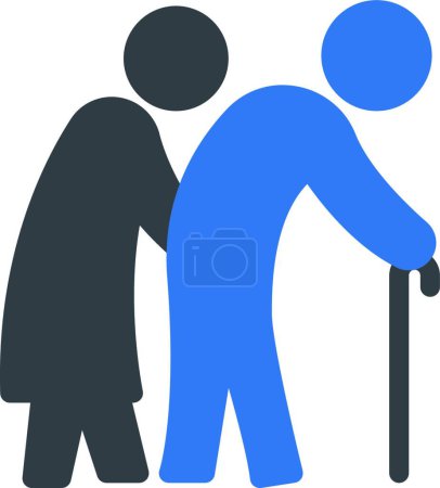 Illustration for Old couple  icon, vector illustration - Royalty Free Image