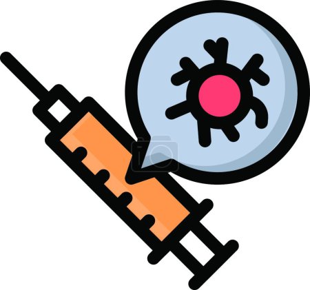 Téléchargez les illustrations : "vaccination "illustration vectorielle icône - en licence libre de droit