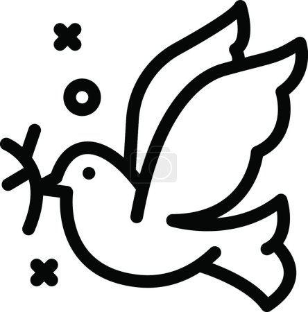 Téléchargez les illustrations : "illustration vectorielle icône pigeon - en licence libre de droit