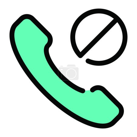 Téléchargez les illustrations : Déclin icône d'appel, illustration vectorielle conception simple - en licence libre de droit