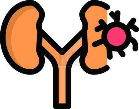 Illustration for Kidney icon, vector illustration simple design - Royalty Free Image