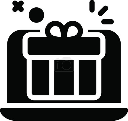 Illustration for "online gift " web icon vector illustration - Royalty Free Image