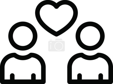 Illustration for People with heart, colored vector illustration - Royalty Free Image