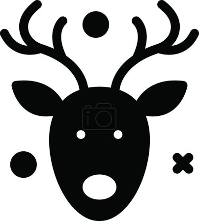 Téléchargez les illustrations : "illustration vectorielle icône renne - en licence libre de droit