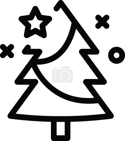 Illustration for Christmas tree icon vector illustration - Royalty Free Image