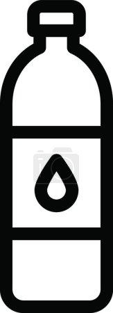 Téléchargez les illustrations : Illustration vectorielle icône bouteille d'eau - en licence libre de droit