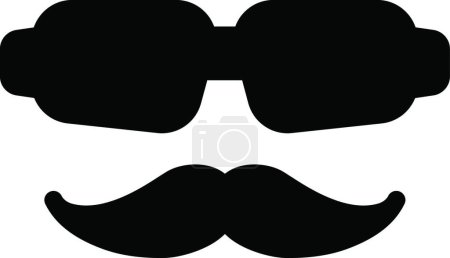 Téléchargez les illustrations : Illustration vectorielle d'icône de moustache - en licence libre de droit