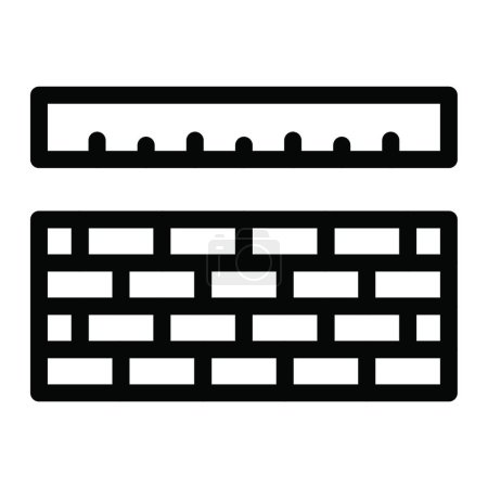 Téléchargez les illustrations : "brique "icône vecteur illustration - en licence libre de droit
