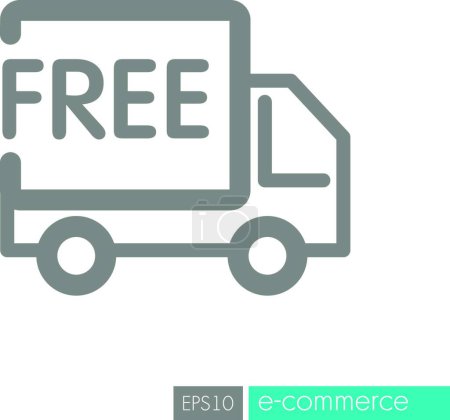 Illustration for "Free shipping icon vector illustration" - Royalty Free Image