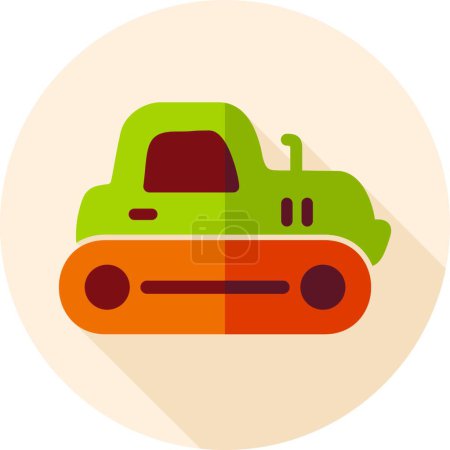 Téléchargez les illustrations : "Illustration vectorielle d'icône de chenille de tracteur" - en licence libre de droit