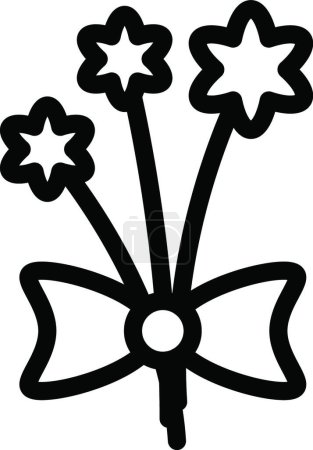 Téléchargez les illustrations : Cadeau, illustration vectorielle icône fleurs - en licence libre de droit
