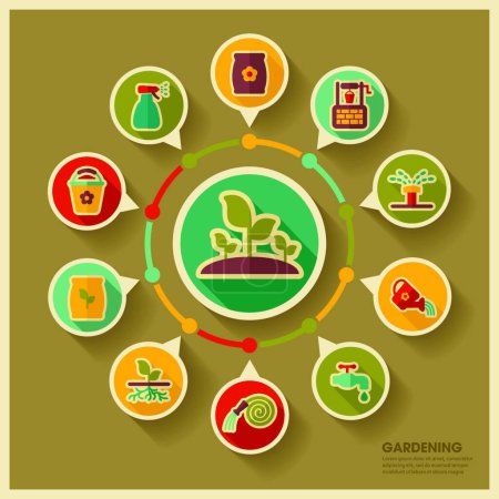 Illustration for "Garden Farm icons and agriculture infographics" - Royalty Free Image