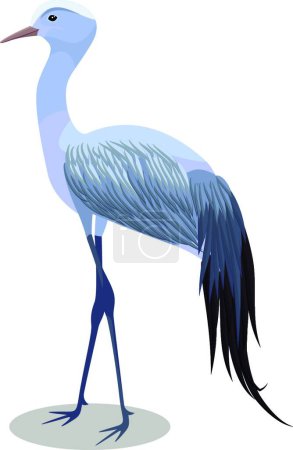 Illustration for "Blue crane vector cartoon" - Royalty Free Image