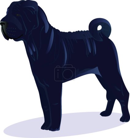 Téléchargez les illustrations : "Chinese shar pei blue dog" - en licence libre de droit
