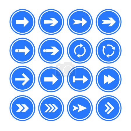 Illustration for Arrow icon set. Vector illustration, flat design. - Royalty Free Image