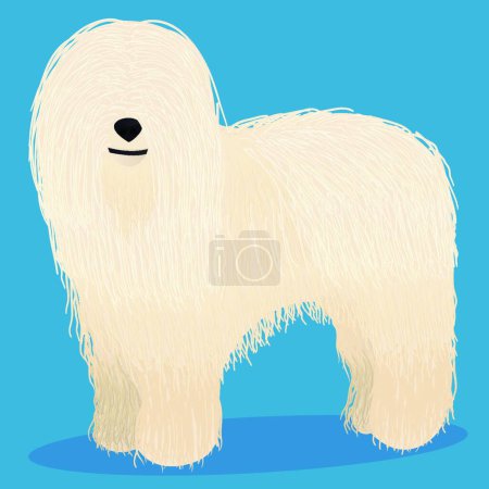 Illustration for "Komondor dog cartoon vector illustration" - Royalty Free Image