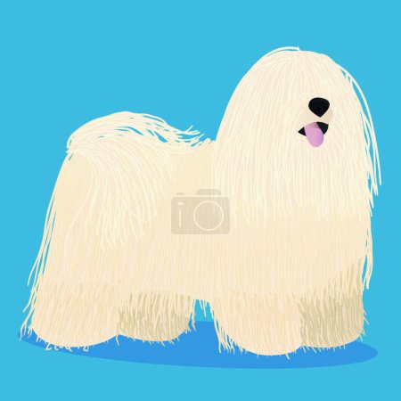 Téléchargez les illustrations : "Illustration vectorielle dessin animé pour chien Puli" - en licence libre de droit