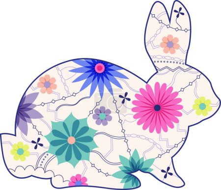 Illustration for "vintage rabbit vector illustration" - Royalty Free Image