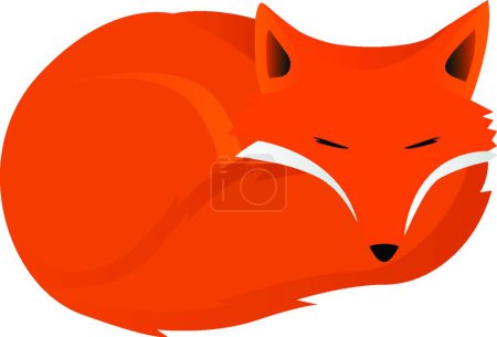 Ilustración de "Fox acurrucado vector ilustración" - Imagen libre de derechos