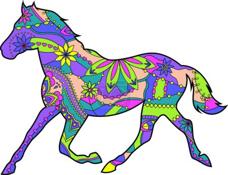 Illustration for "Horse runs trot vector illustration" - Royalty Free Image