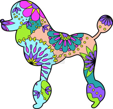 Illustration for Poodle colorful silhouette  vector illustration - Royalty Free Image