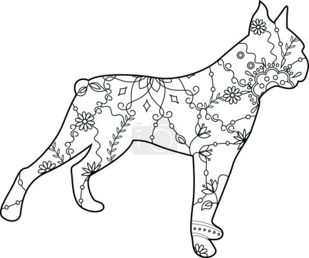 Illustration for "Boxer dog coloring"   vector illustration - Royalty Free Image