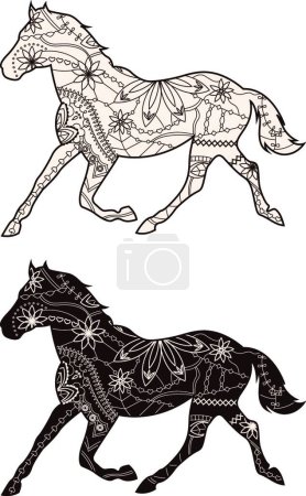 Téléchargez les illustrations : "Illustration vectorielle des chevaux bruns - en licence libre de droit