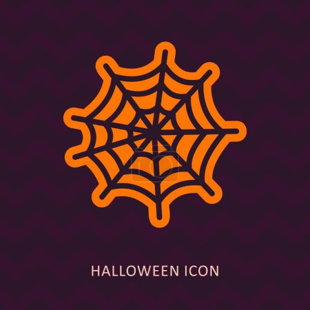Ilustración de "Spider web halloween vector silueta icono
" - Imagen libre de derechos