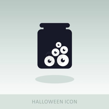 Téléchargez les illustrations : "Halloween, yeux icône pot en verre" - en licence libre de droit