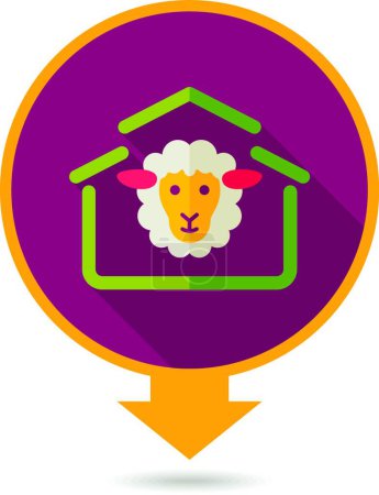 Illustration for "Sheep house vector pin map icon" - Royalty Free Image