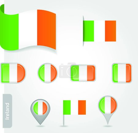 Ilustración de "Irlanda icono de la bandera "vector de ilustración - Imagen libre de derechos